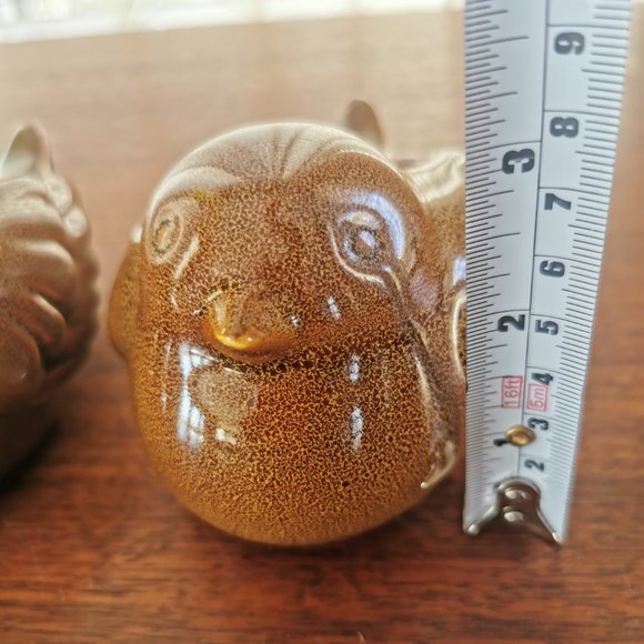VTG PartyLite Brown Birds Set of 2 Ceramic Tealight Votive Holders 5.25" - Picture 10 of 11